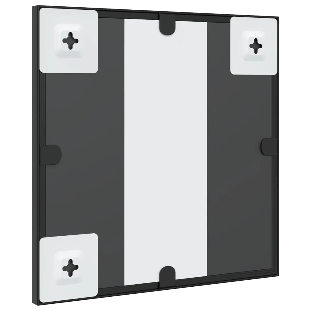vidaXL Wall Mirror Black 11.8"x11.8" Square Iron
