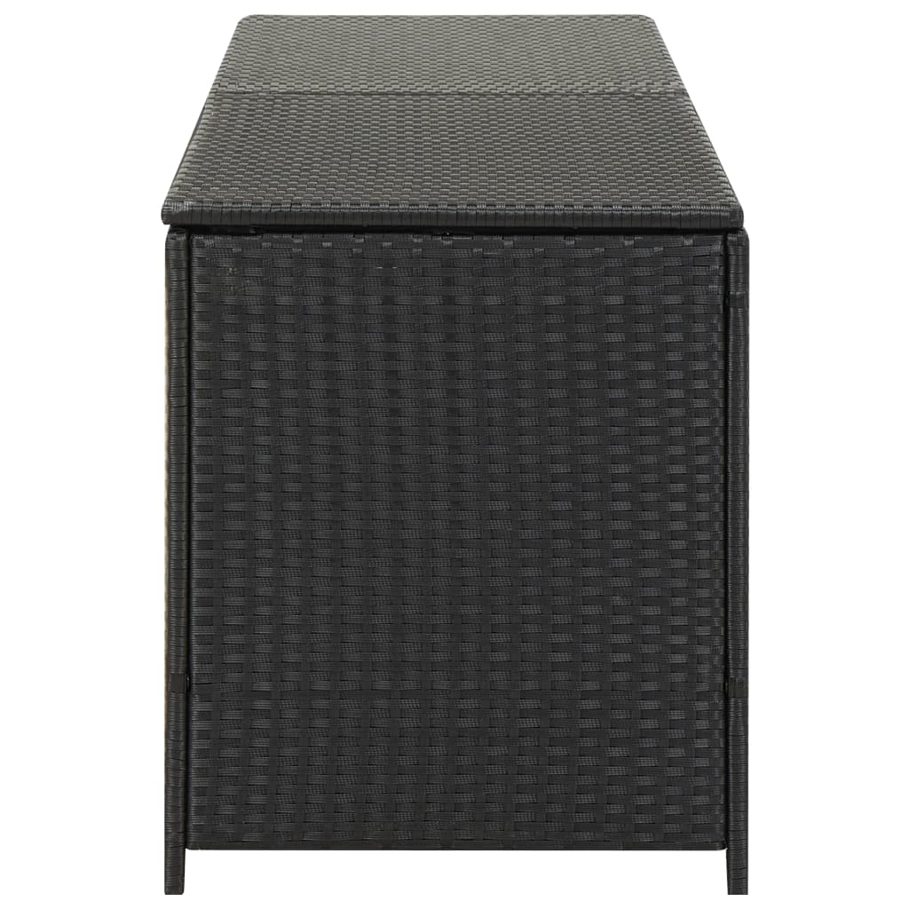 vidaXL Patio Storage Box Poly Rattan 78.7"x19.6"x23.6" Black