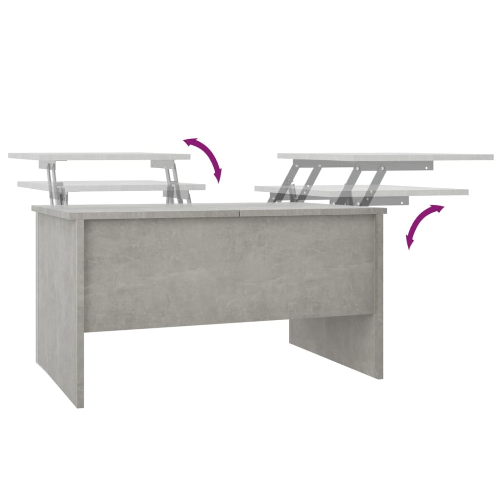 vidaXL Coffee Table Concrete Gray 31.5"x19.7"x16.7" Engineered Wood