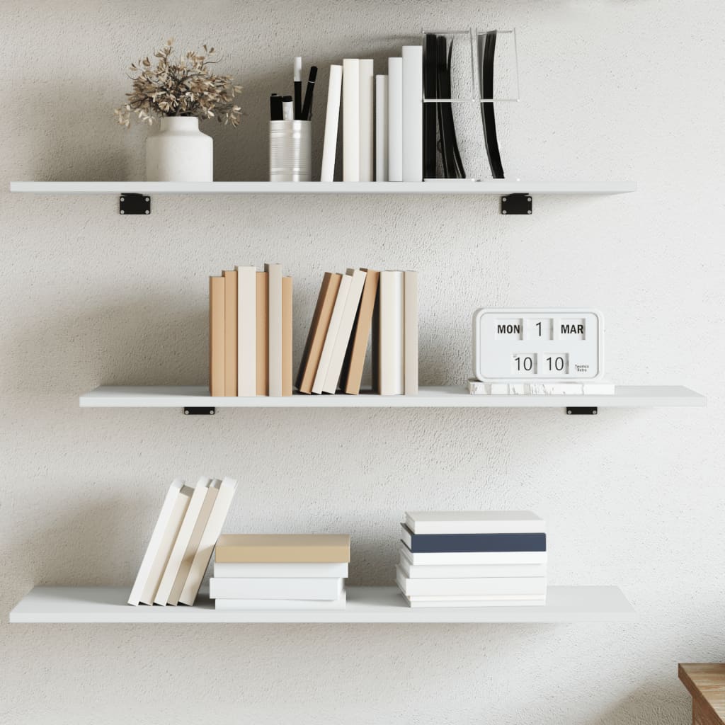 vidaXL Bookshelf Boards 4 pcs White 31.5"x11.8"x0.6" Engineered Wood