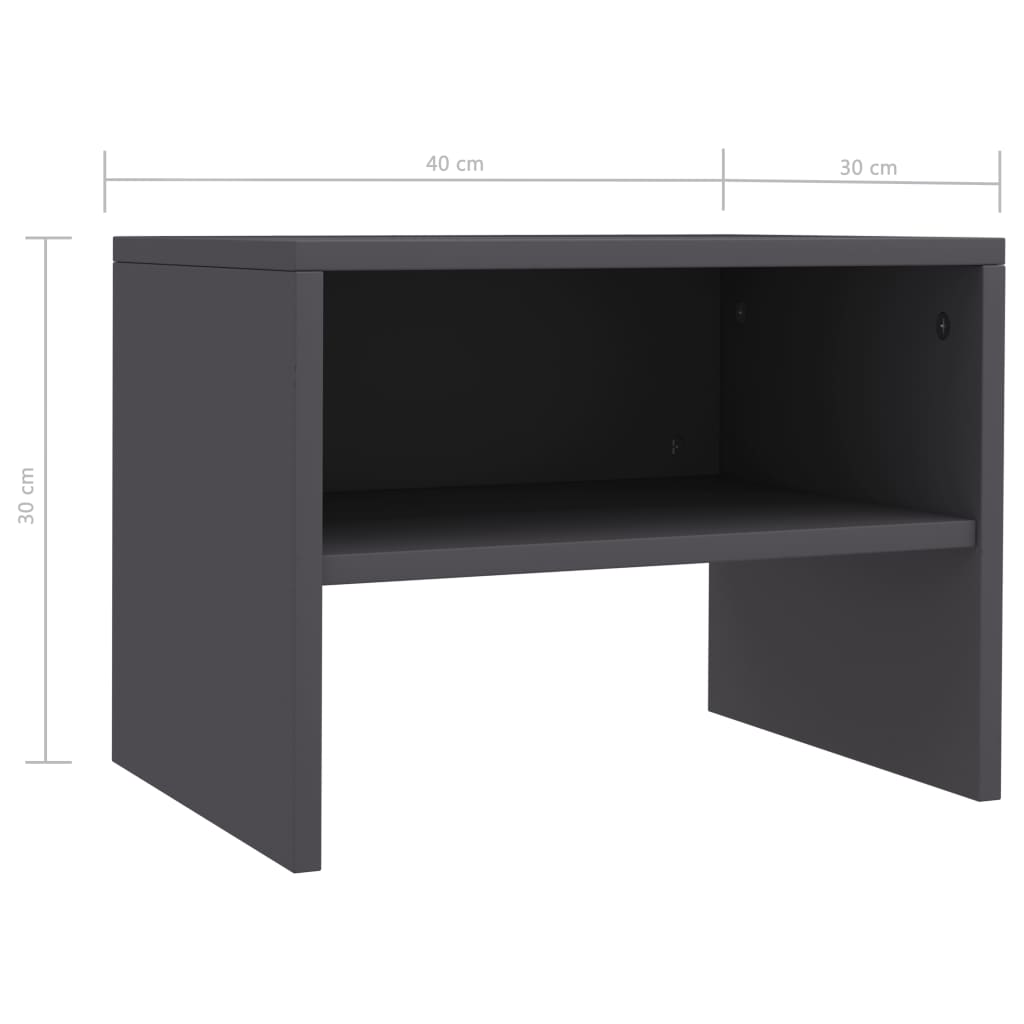 vidaXL Bedside Cabinets 2 pcs Gray 15.7"x11.8"x11.8" Engineered Wood