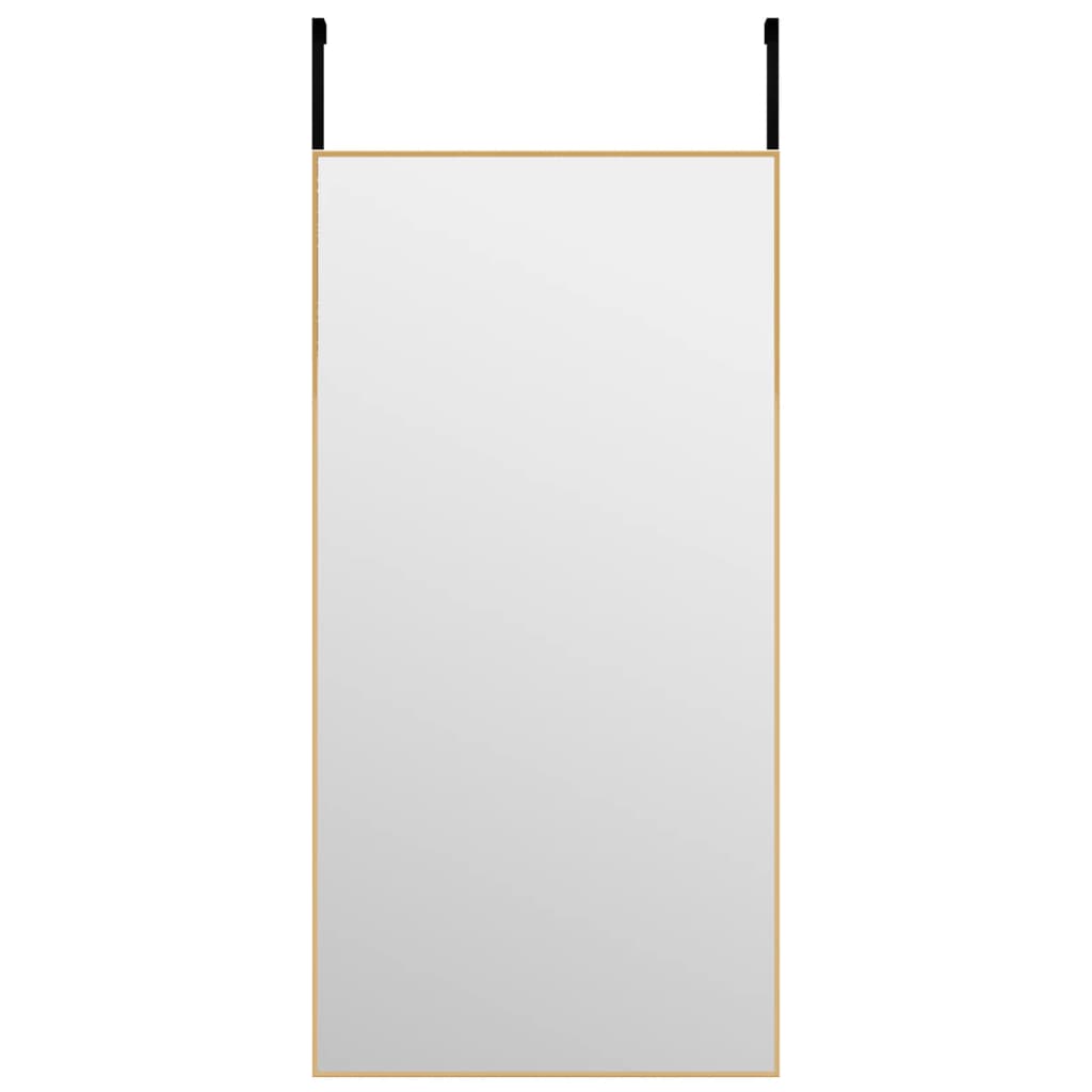 vidaXL Door Mirror Gold 15.7"x31.5" Glass and Aluminum