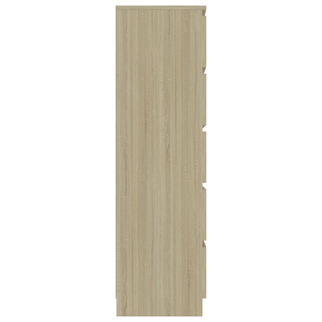 vidaXL Drawer Sideboard Sonoma Oak 23.6"x13.7"x47.6" Chipboard
