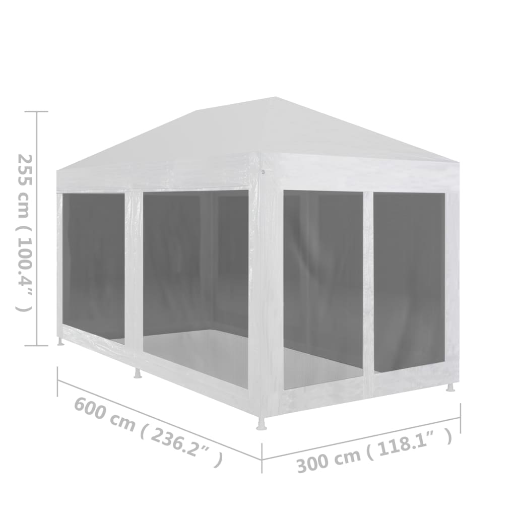 vidaXL Party Tent with 6 Mesh Sidewalls 236.2"x118.1"