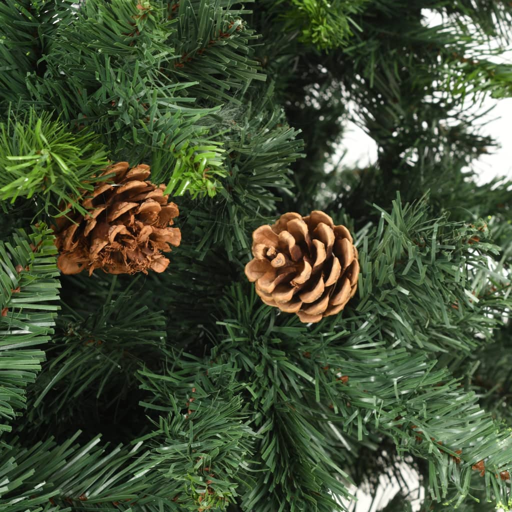 vidaXL Artificial Christmas Tree with Pine Cones Green 82.7"