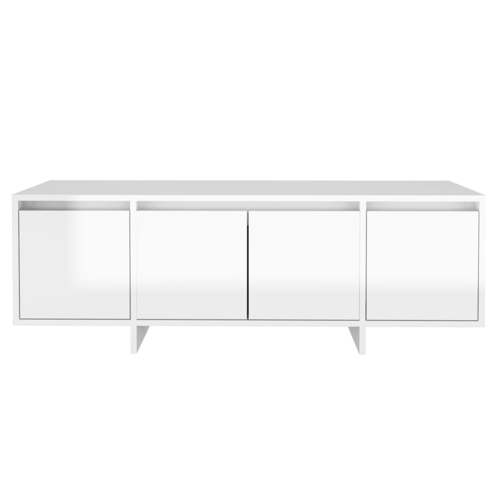 vidaXL TV Cabinet High Gloss White 47.2"x11.8"x15.9" Engineered Wood
