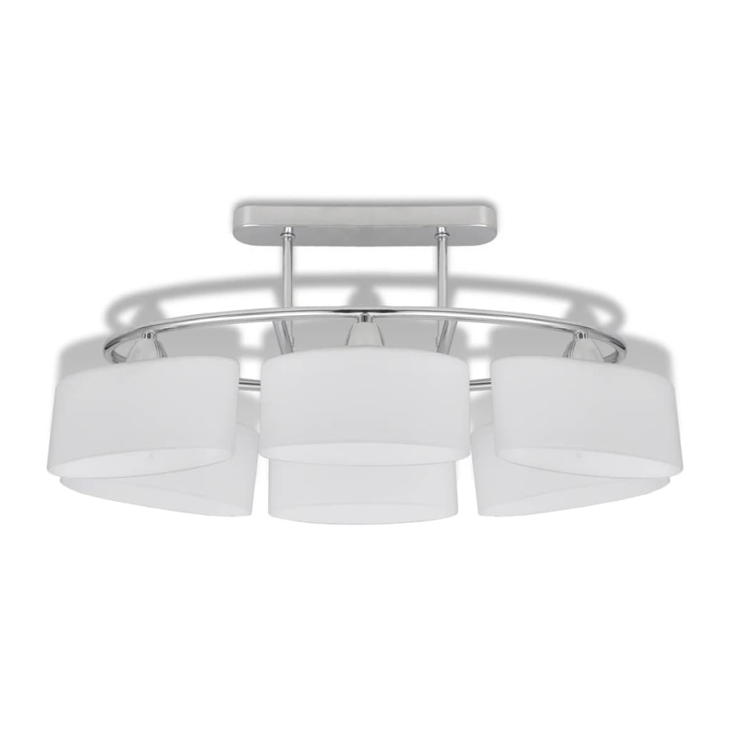 vidaXL Ceiling Lamp with Ellipsoid Glass Shades for 6 E14 Bulbs