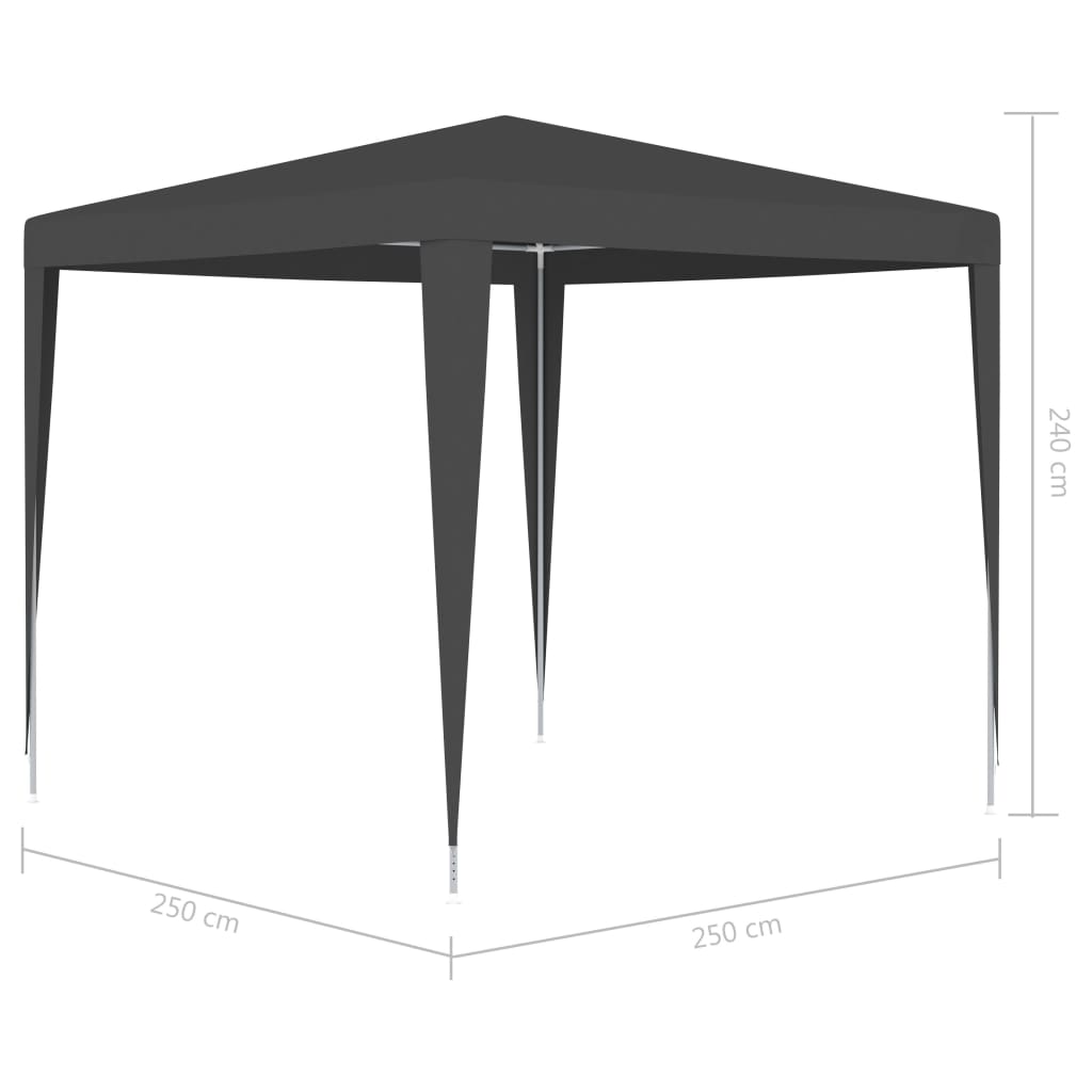 vidaXL Professional Party Tent 8.2'x8.2' Anthracite 0.3 oz/ft²