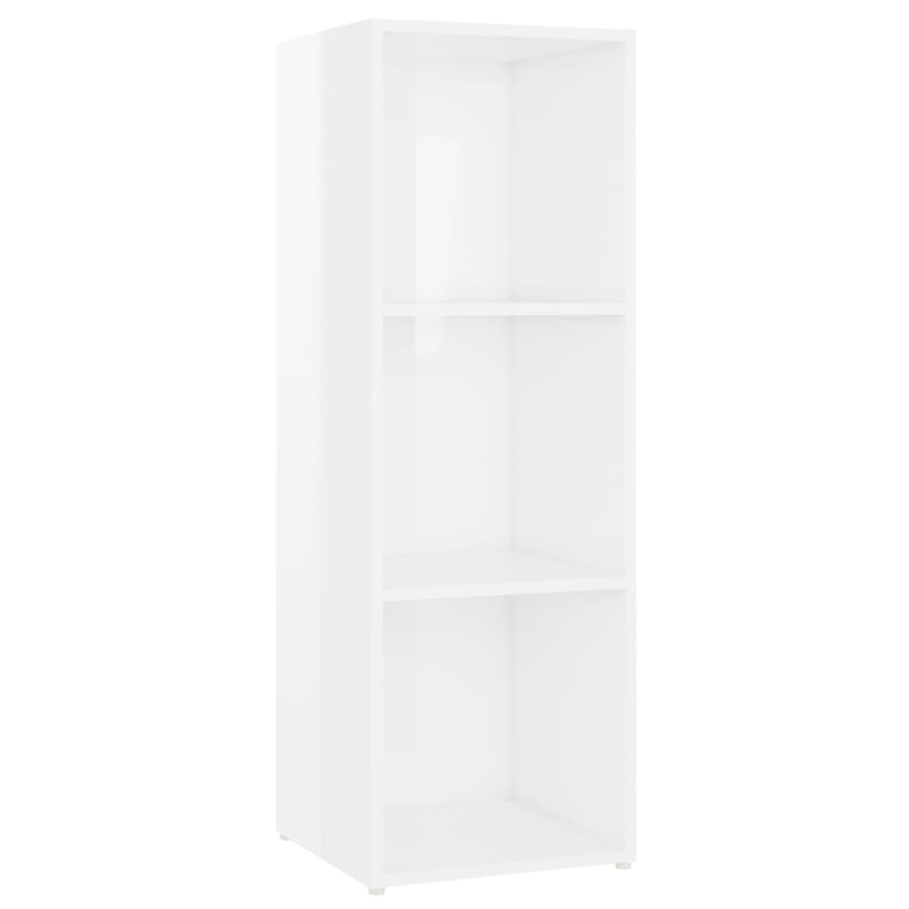 vidaXL TV Cabinet High Gloss White 42.1"x13.8"x14.6" Engineered Wood