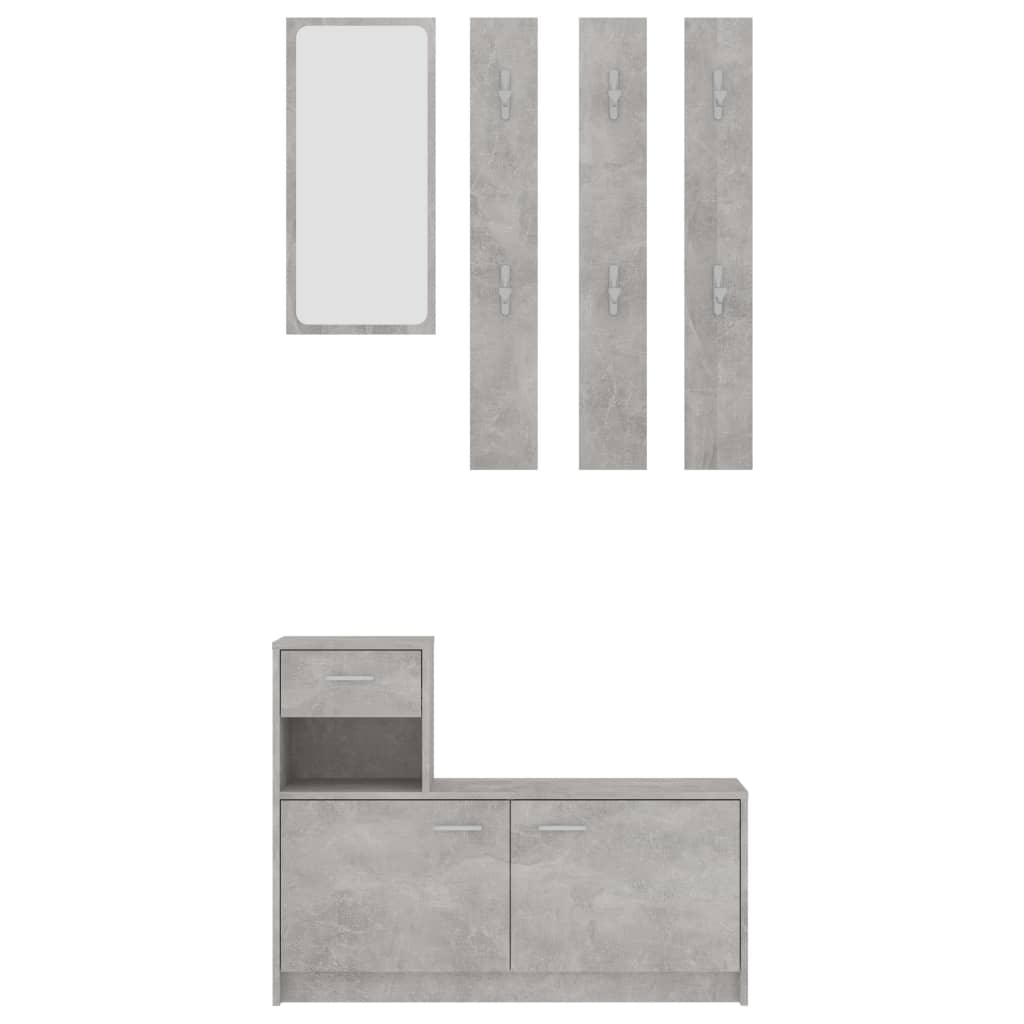 vidaXL Hallway Unit Concrete Gray 39.4"x9.8"x30.1" Engineered Wood