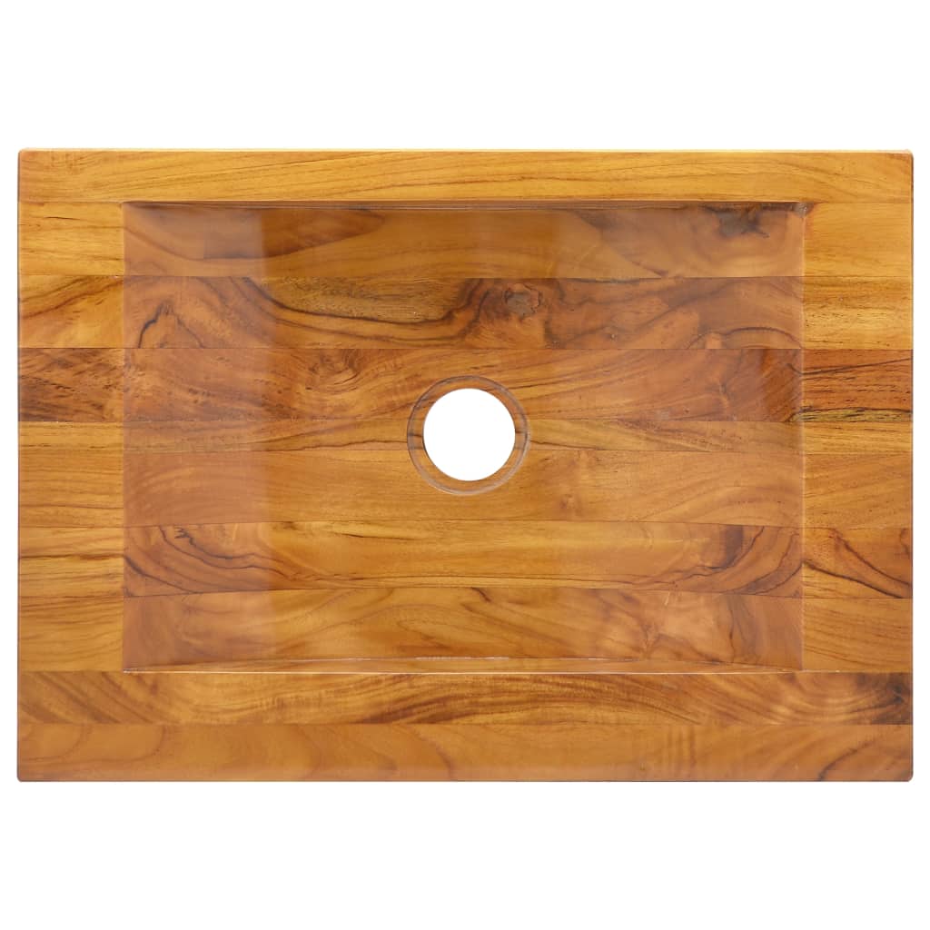 vidaXL Basin Solid Wood Teak 19.7"x13.8"x3.9"