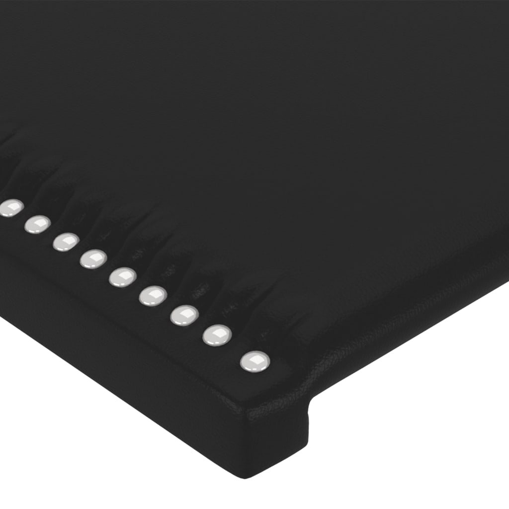vidaXL Headboard with Ears Black 64.2"x9.1"x30.7"/34.6" Faux Leather