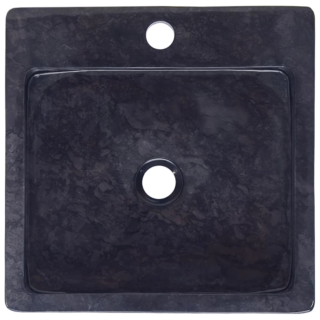 vidaXL Sink Black 15.7"x15.7"x4.7" Marble