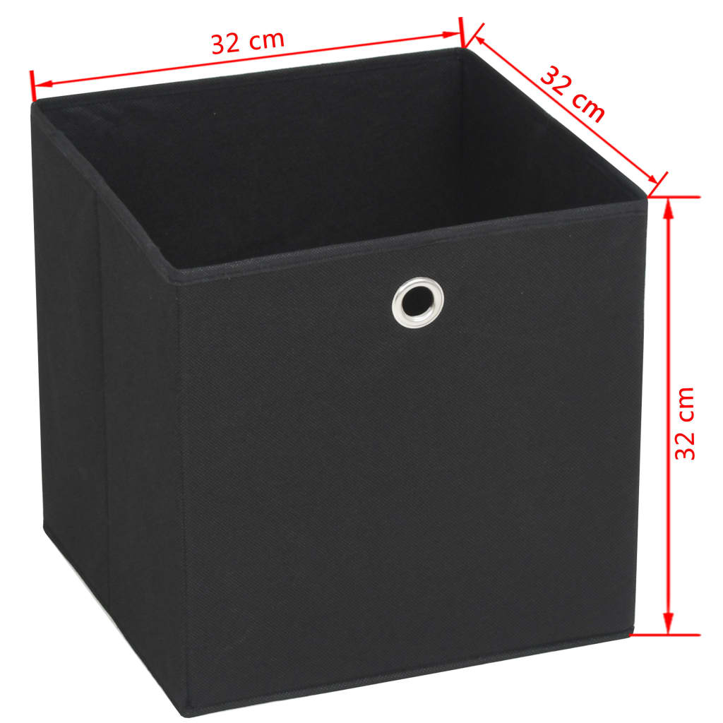 vidaXL Storage Boxes 4 pcs Non-woven Fabric 12.6"x12.6"x12.6" Black