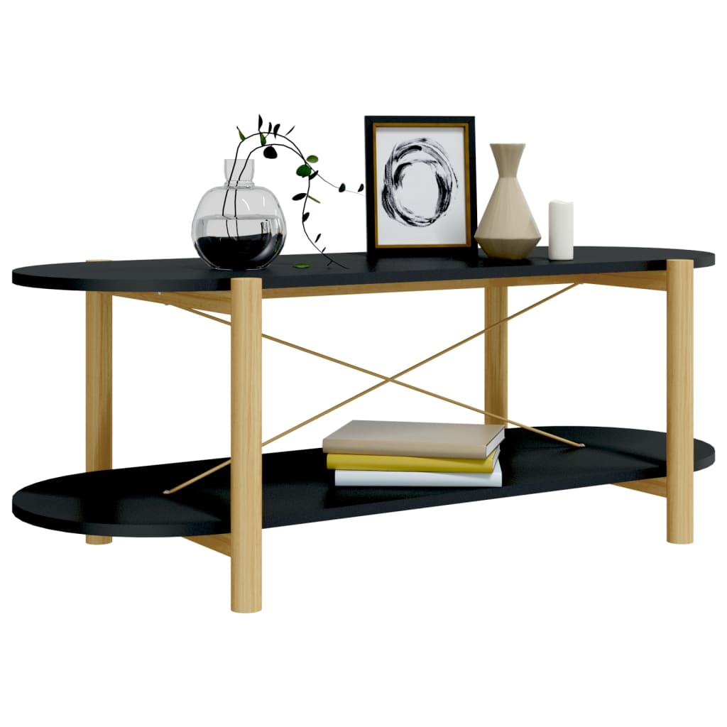 vidaXL Coffee Table Black 43.3"x18.9"x15.7" Engineered Wood