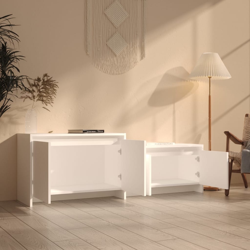 vidaXL TV Stand White 57.7"x13.8"x19.7" Engineered Wood