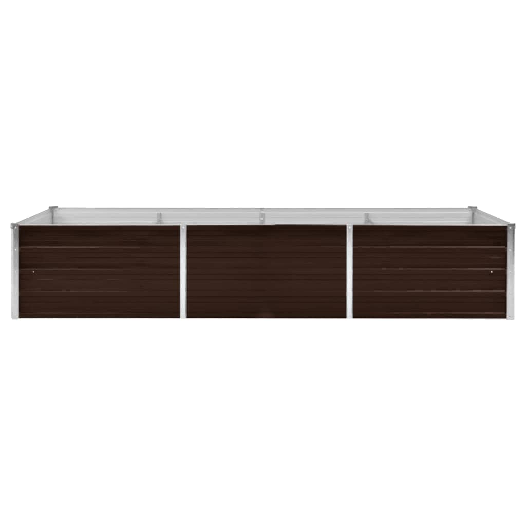 vidaXL Garden Raised Bed Brown 94.5"x31.5"x17.7" Galvanized Steel