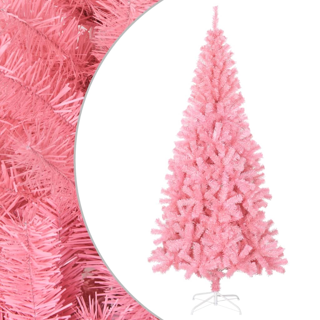 vidaXL Artificial Christmas Tree with Stand Pink 6 ft PVC