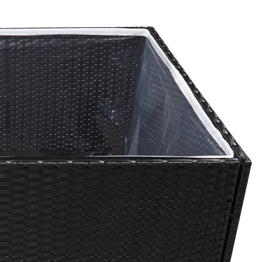 vidaXL Garden Planter Black 61.8"x31.5"x31.5" Poly Rattan