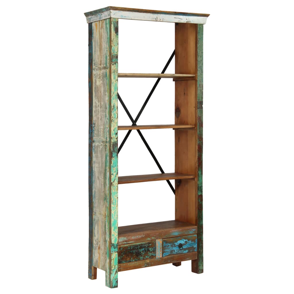 vidaXL Bookcase Solid Reclaimed Wood 31.5"x13.8"x70.9"