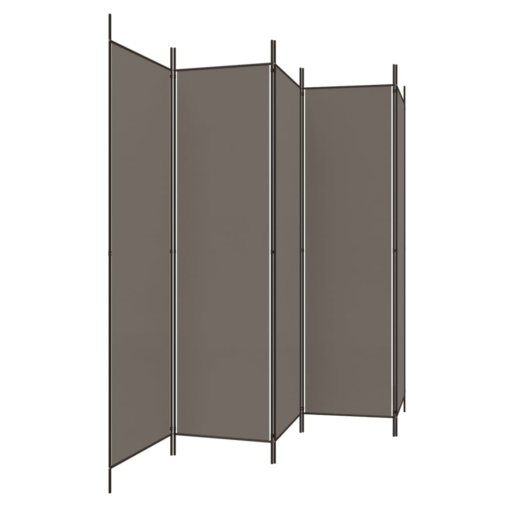 vidaXL 5-Panel Room Divider Anthracite 98.4"x86.6" Fabric