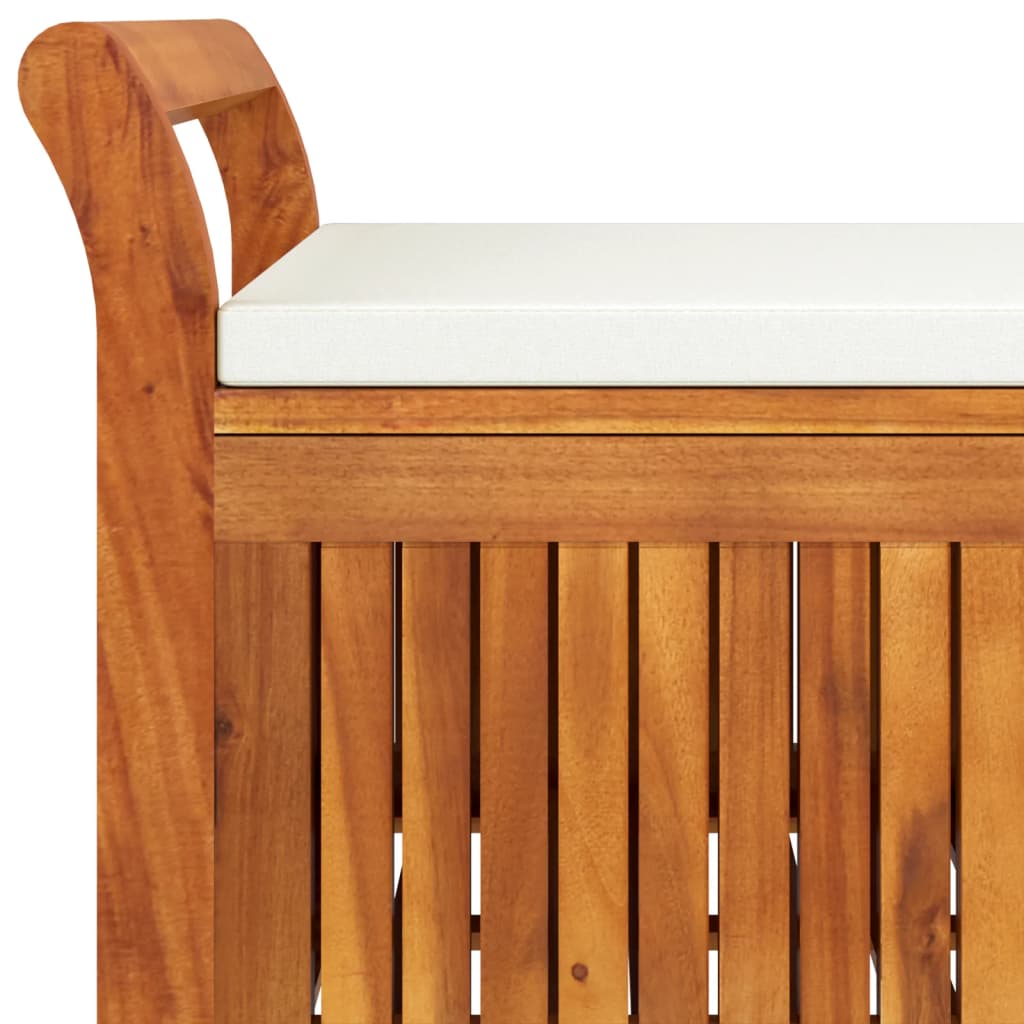 vidaXL Patio Storage Bench with Cushion 49.6" Solid Wood Acacia