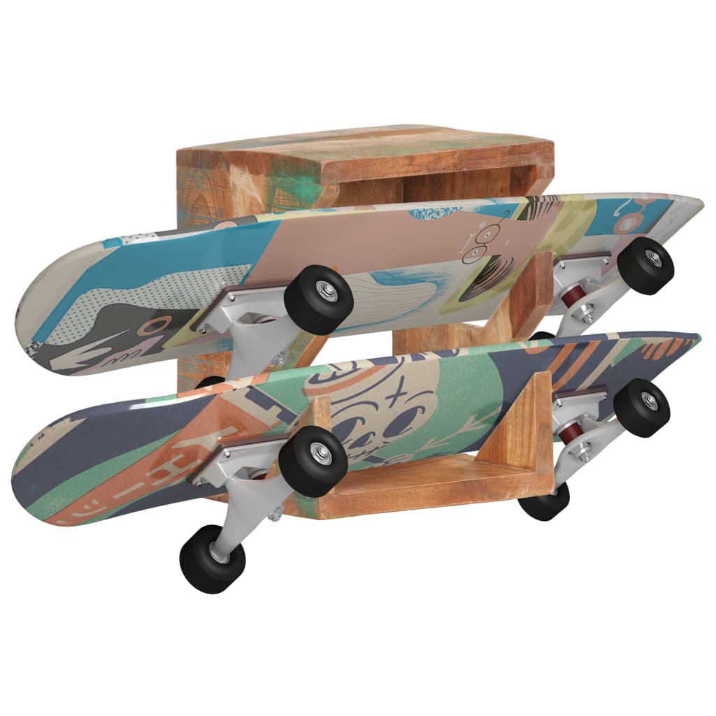 vidaXL Wall Mounted Skateboard Holder 9.8"x7.9"x11.8" Solid Reclaimed Wood