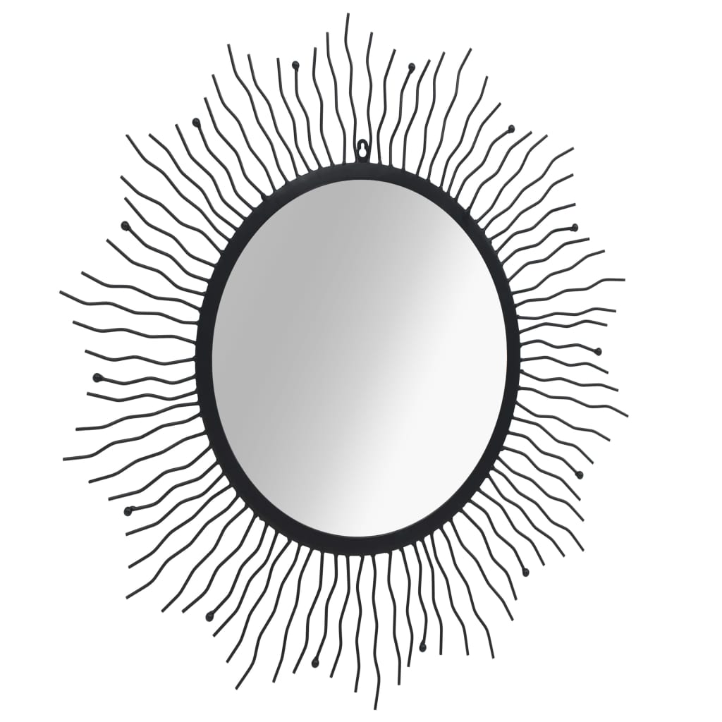 vidaXL Wall Mirror Sunburst 31.4" Black