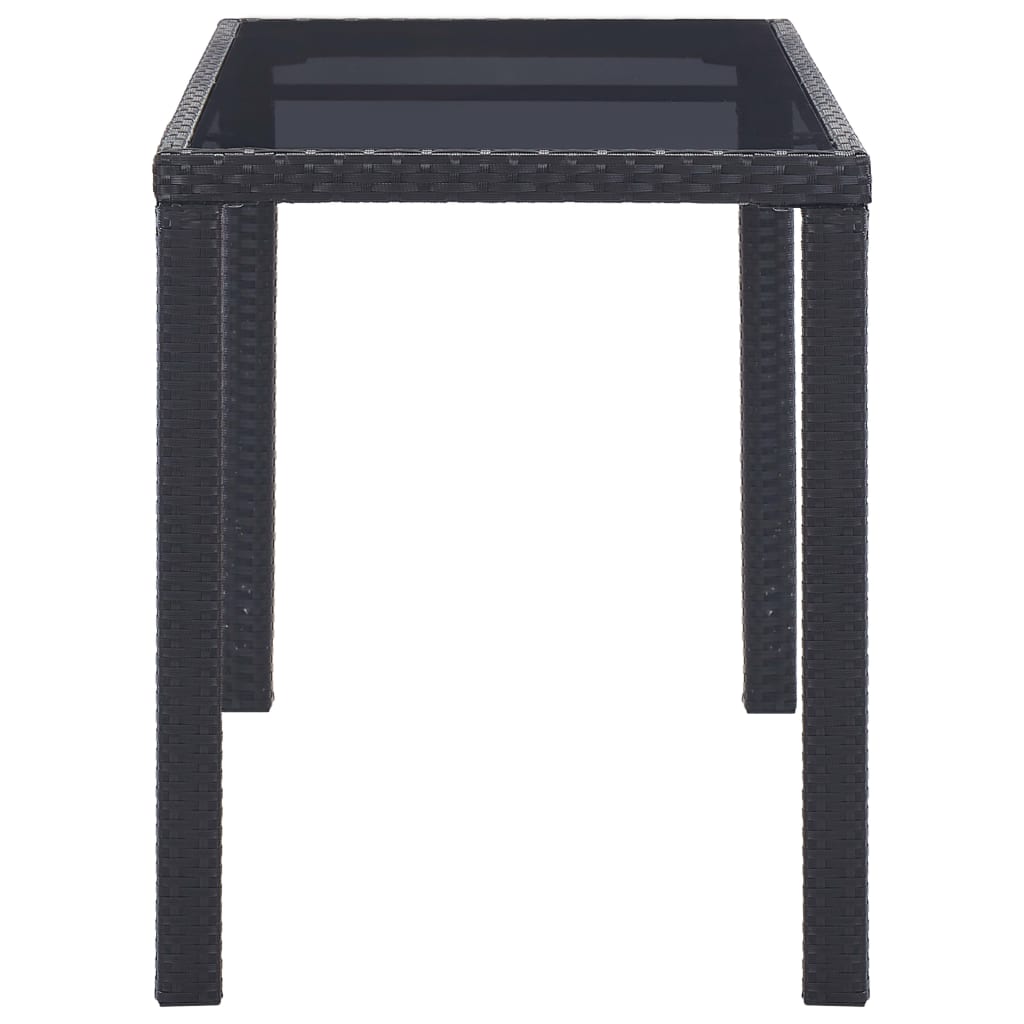 vidaXL Patio Table Black 48.4"x23.6"x29.1" Poly Rattan