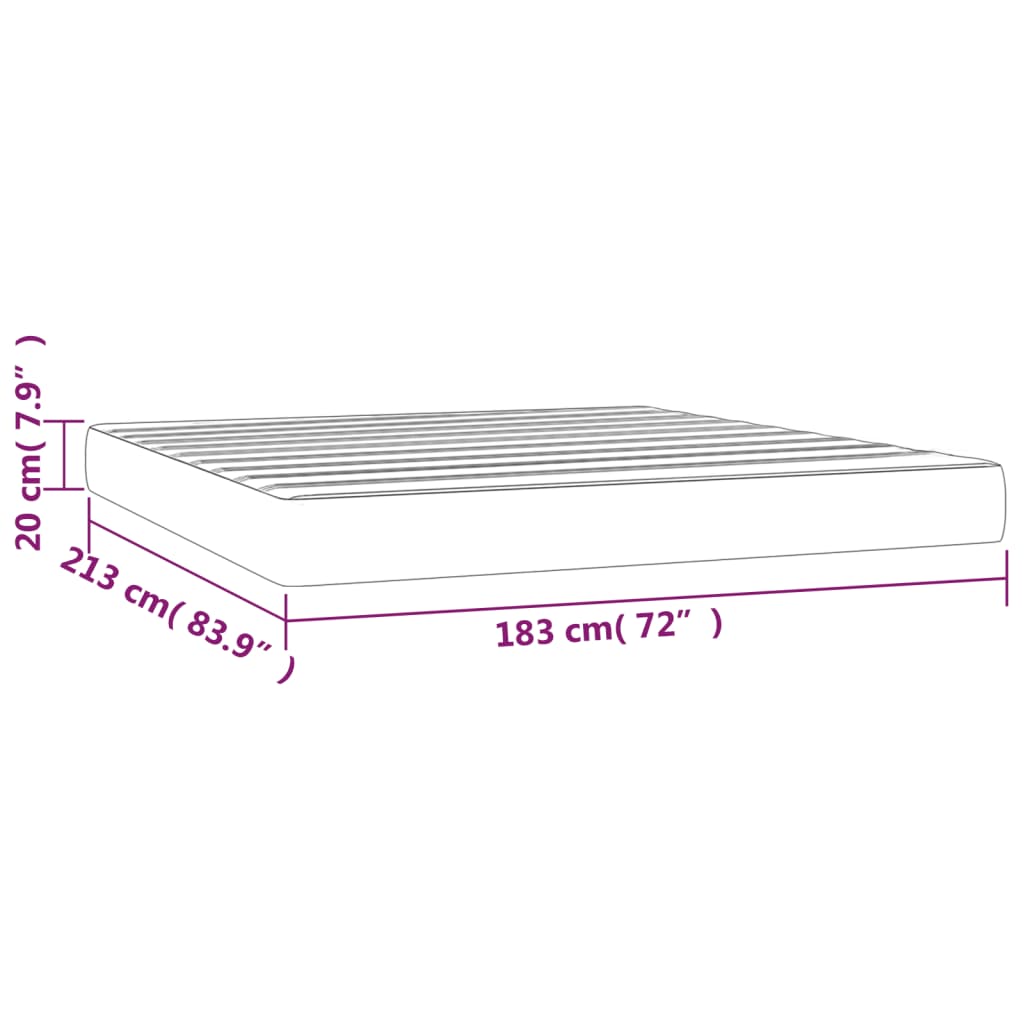 vidaXL Pocket Spring Bed Mattress White 72"x83.9"x7.9" California King Faux Leather