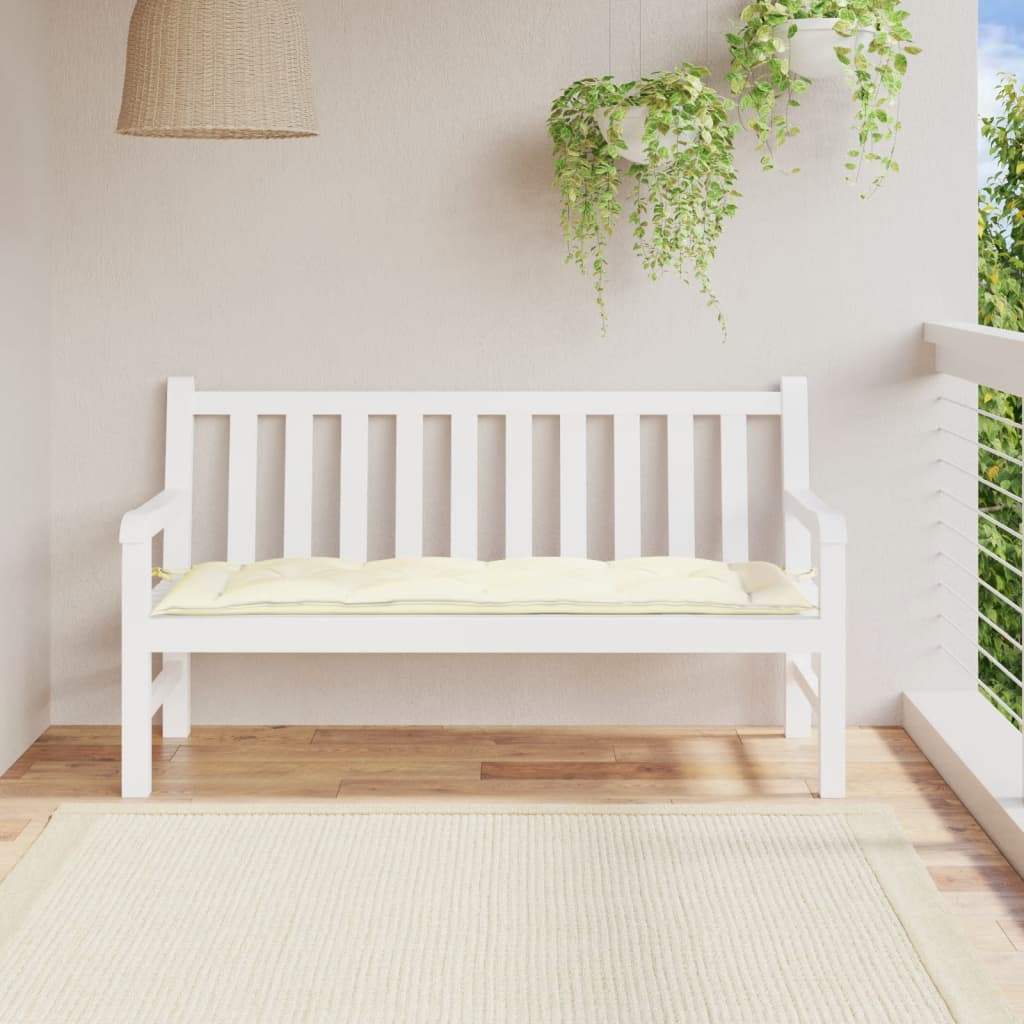 vidaXL Garden Bench Cushion Cream White 59.1"x19.7"x2.8" Oxford Fabric