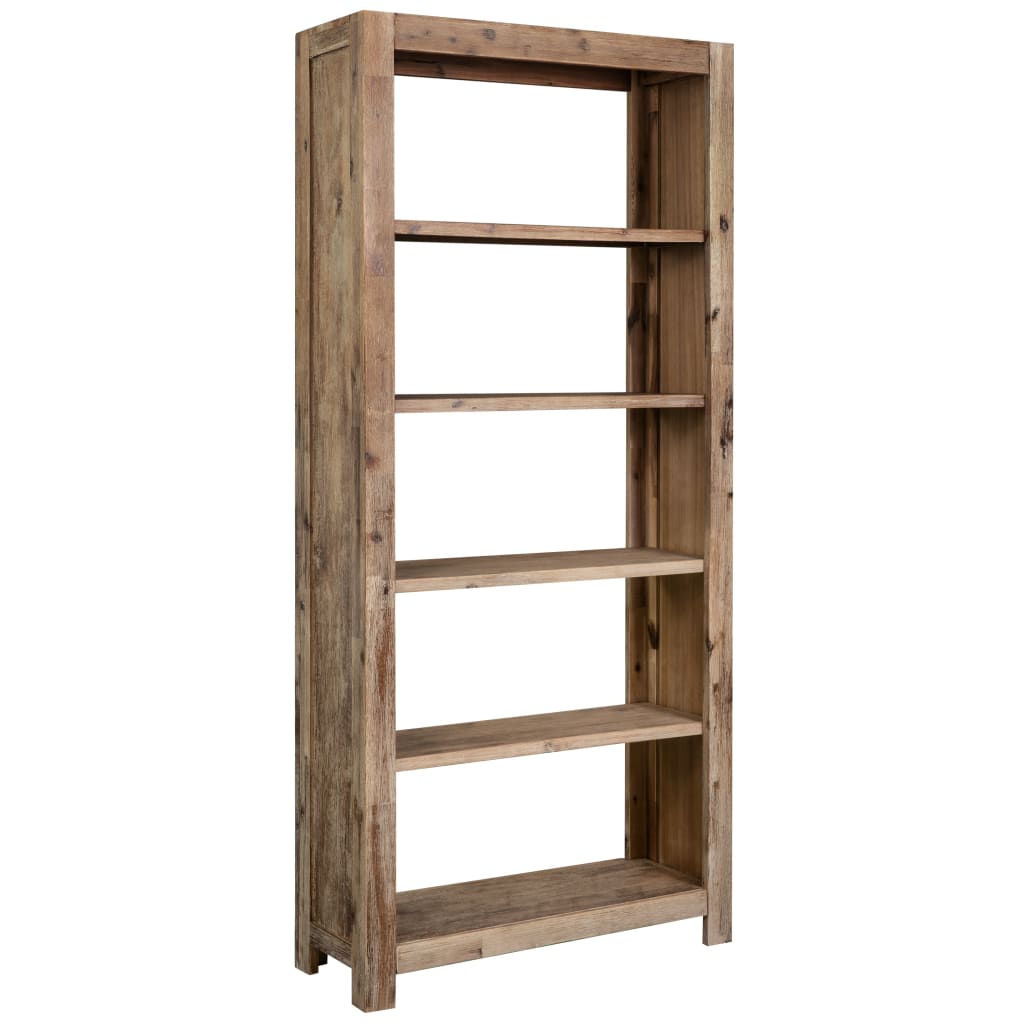 vidaXL 5-Tier Bookcase 31.5"x11.8"x70.9" Solid Acacia Wood