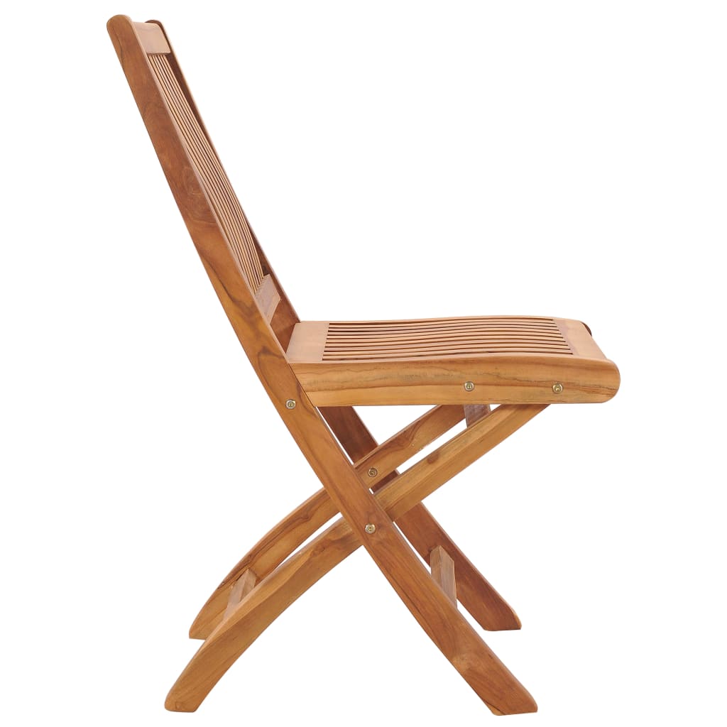 vidaXL Folding Patio Chairs 4 pcs Solid Teak Wood