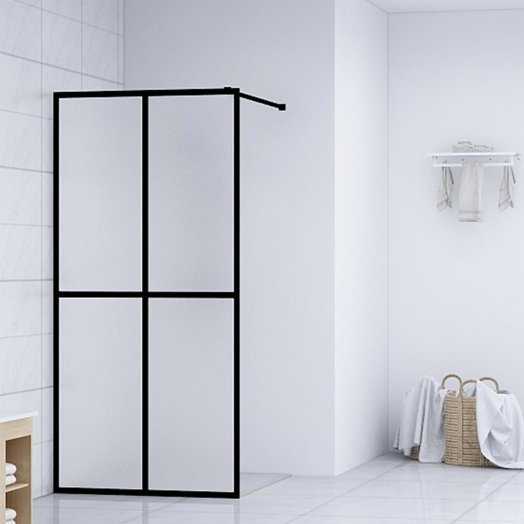 vidaXL Walk-in Shower Screen Frosted Tempered Glass 46.5"x74.8"