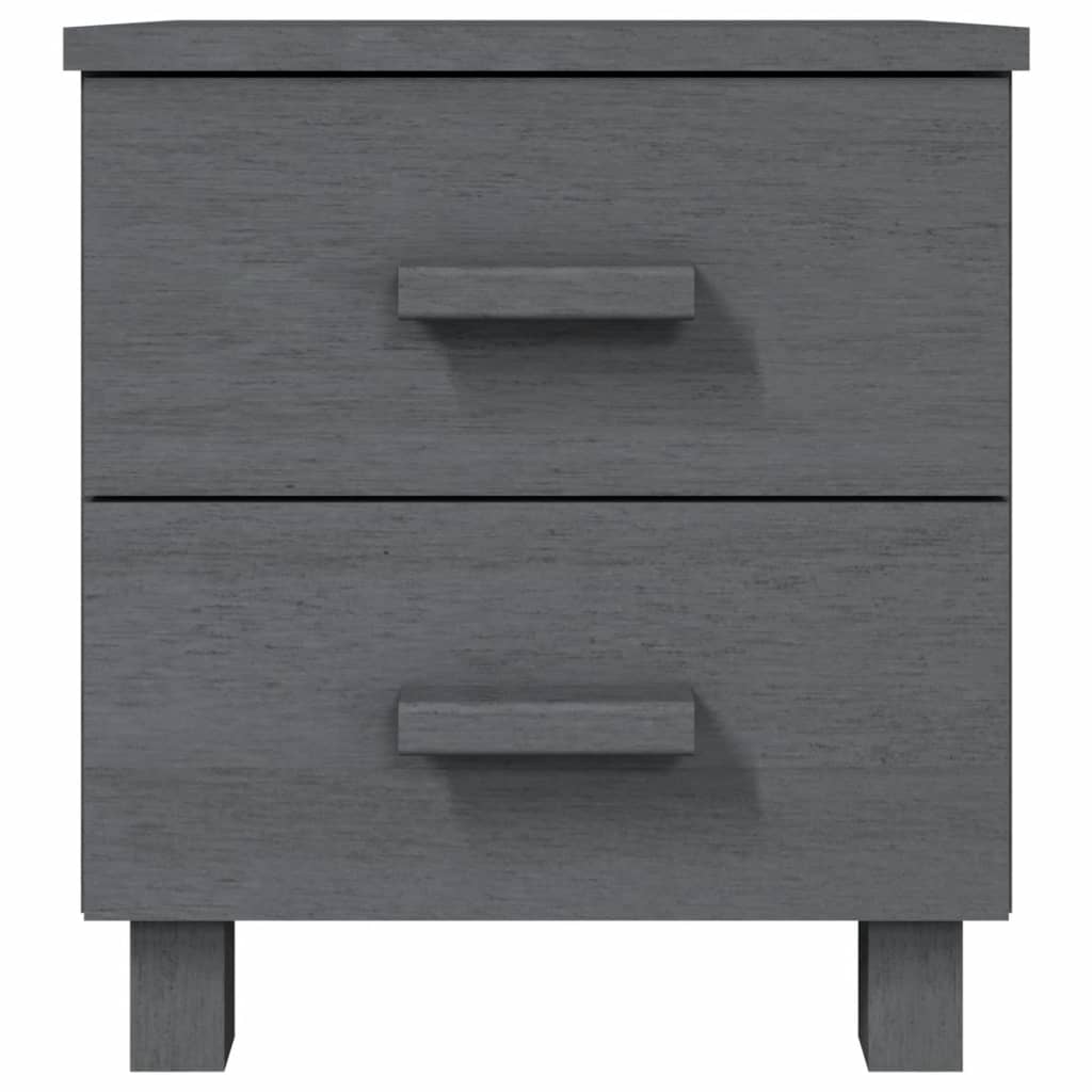 vidaXL Bedside Cabinets 2 pcs Dark Gray 15.7"x13.8"x17.5" Solid Pinewood