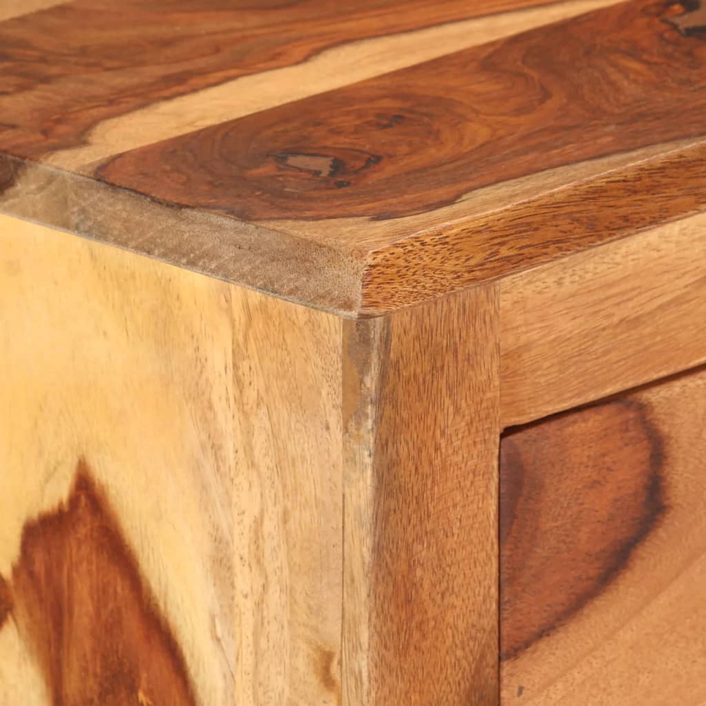 vidaXL Sideboard 25.6"x11.8"x31.5" Solid Sheesham Wood