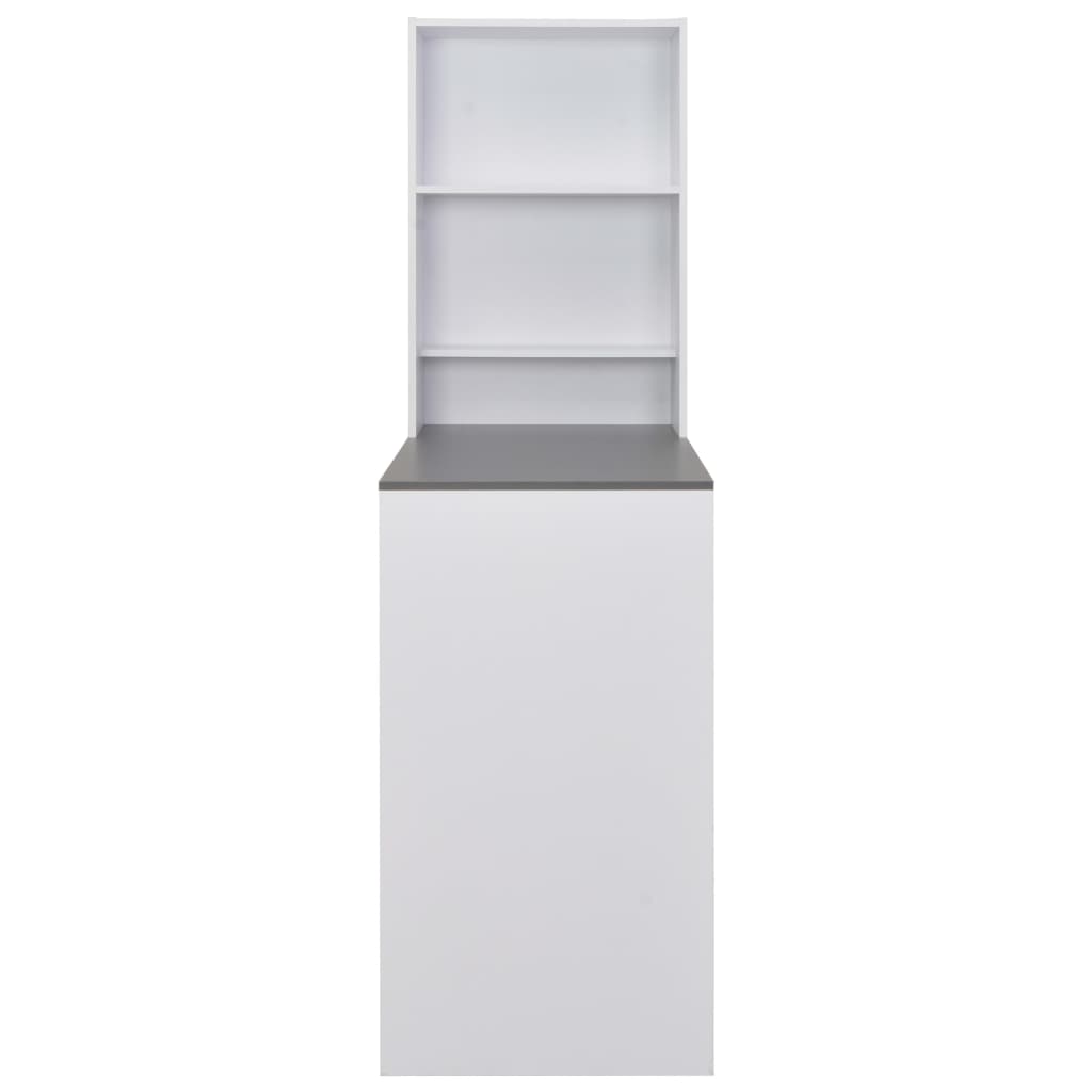 vidaXL Bar Table with Cabinet White 45.28"x23.23"x78.74"