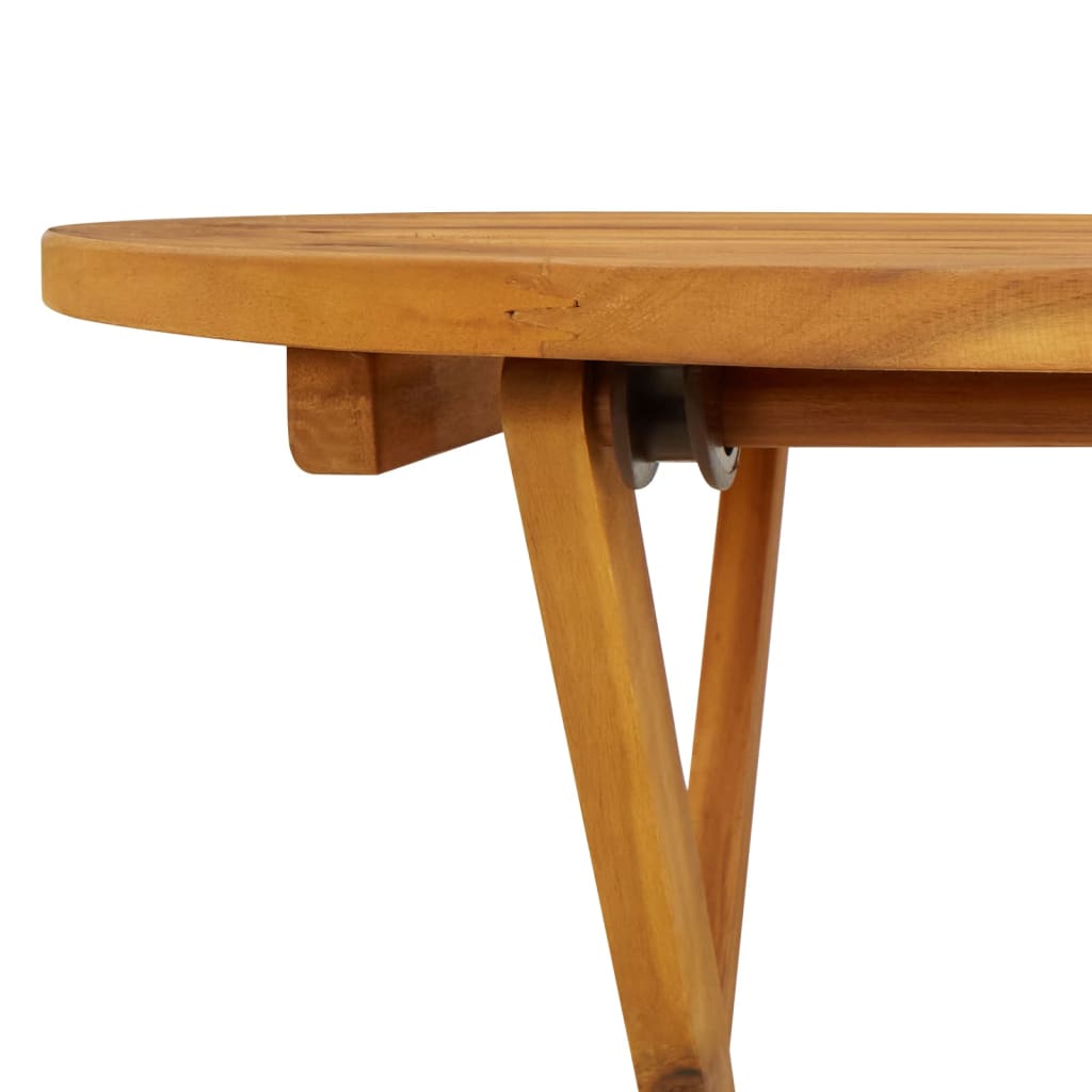 vidaXL Folding Patio Table 27.6" Solid Acacia Wood
