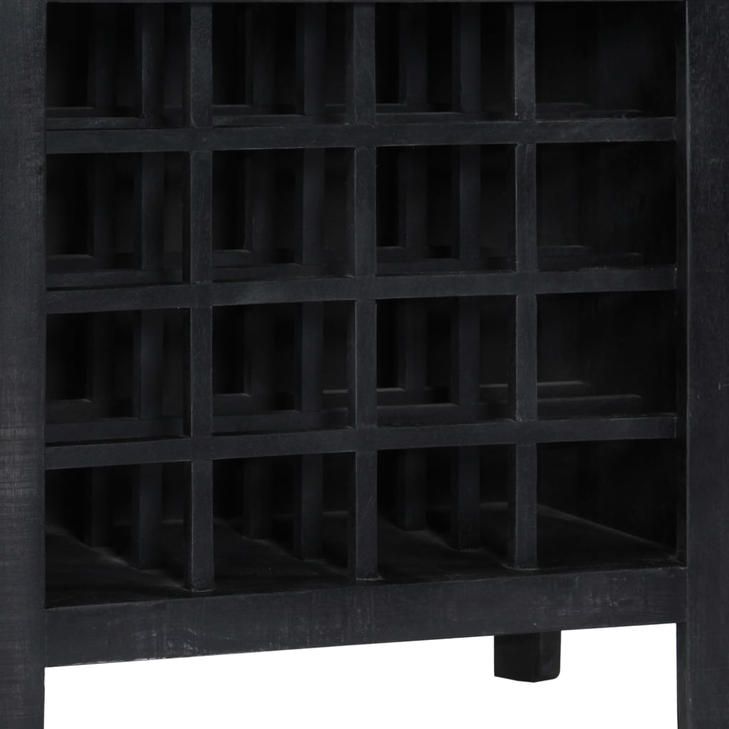 vidaXL Wine Rack Black 22"x13.8"x29.5" Solid Mango Wood