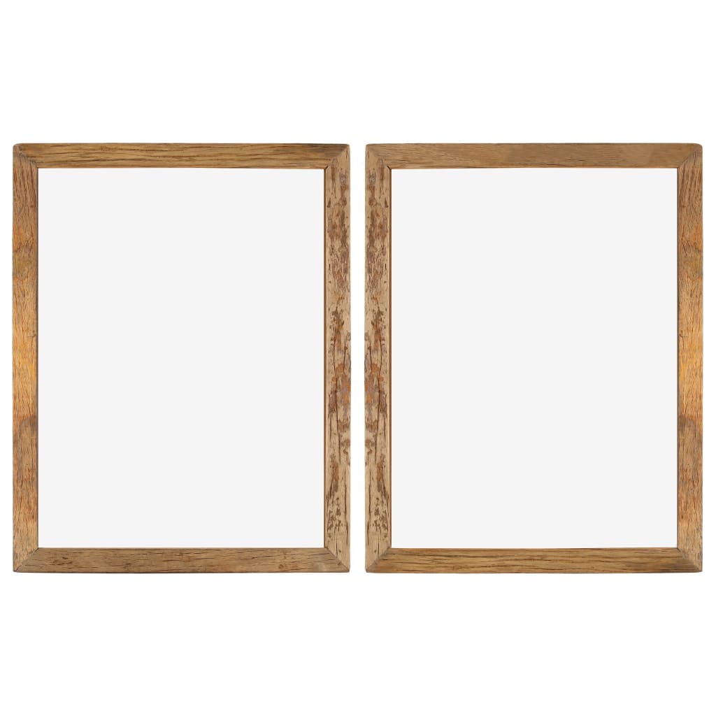 vidaXL Photo Frames 2 pcs 35.4"x27.6" Solid Reclaimed Wood and Glass