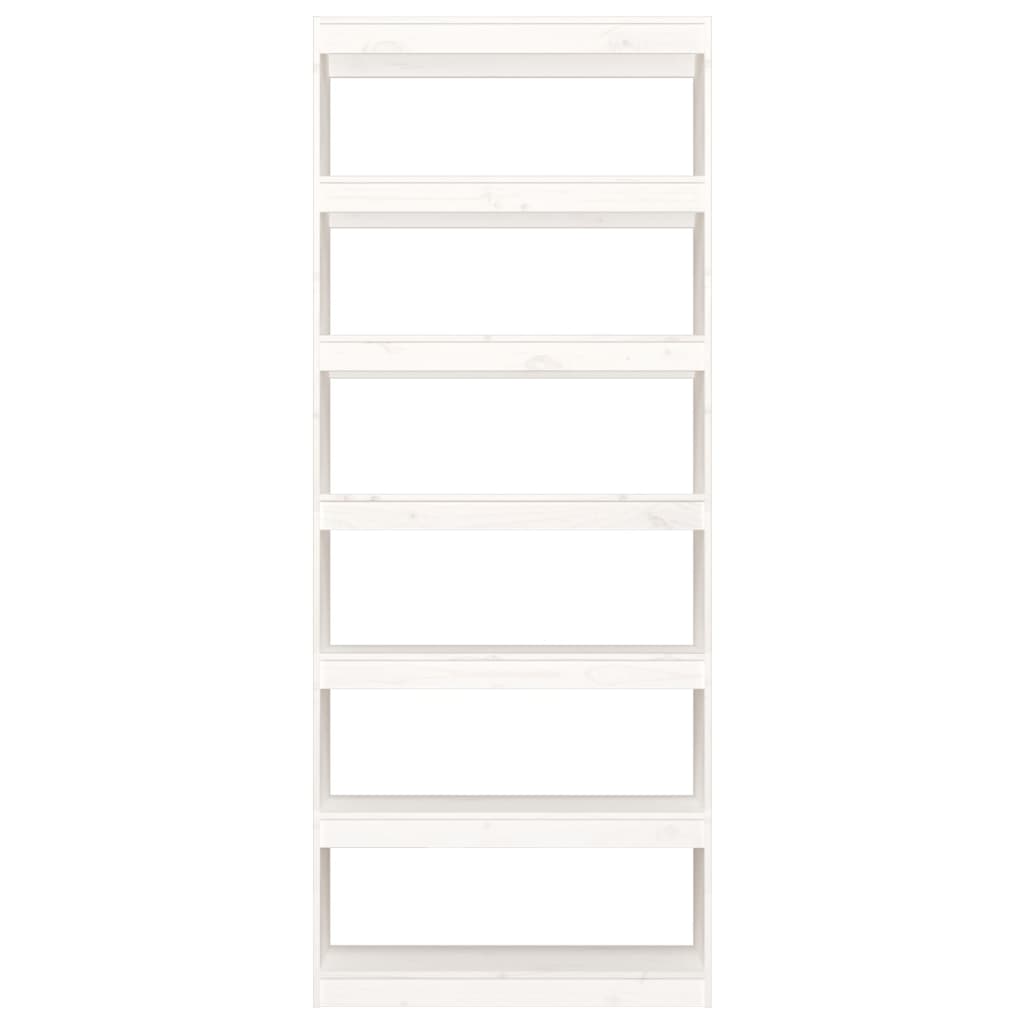 vidaXL Book Cabinet/Room Divider White 31.5"x11.8"x78.5" Solid Wood Pine