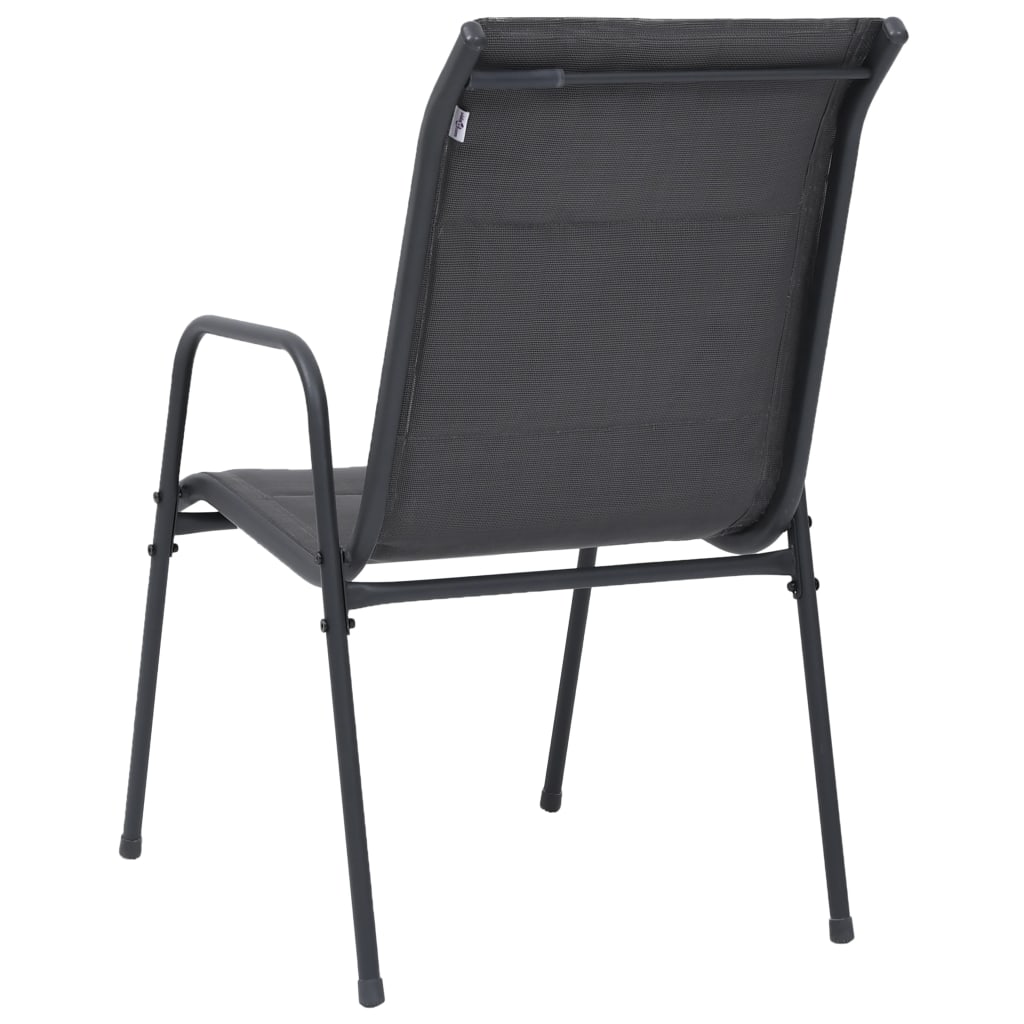 vidaXL Stackable Patio Chairs 2 pcs Steel and Textilene Anthracite
