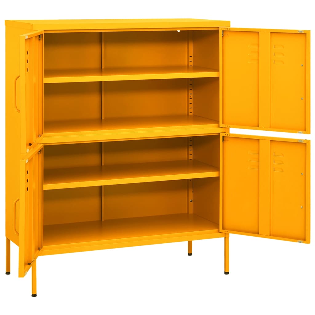 vidaXL Storage Cabinet Mustard Yellow 31.5"x13.8"x40" Steel