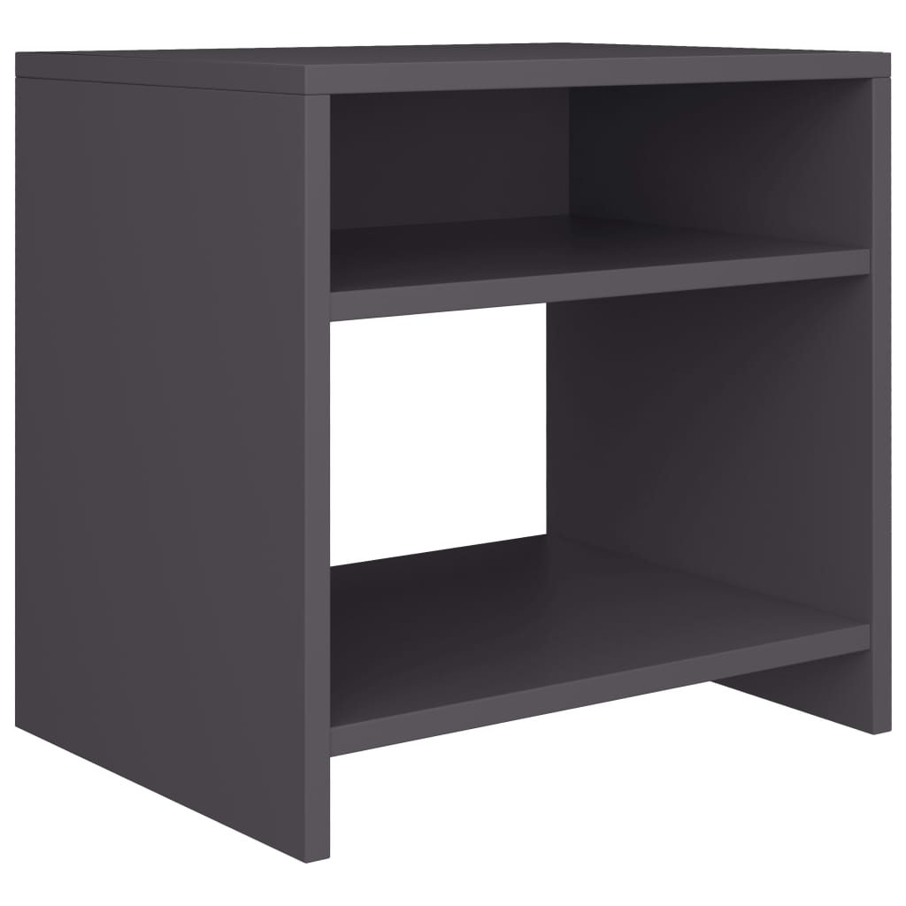 vidaXL Bedside Cabinet Gray 15.7"x11.8"x15.7" Engineered Wood