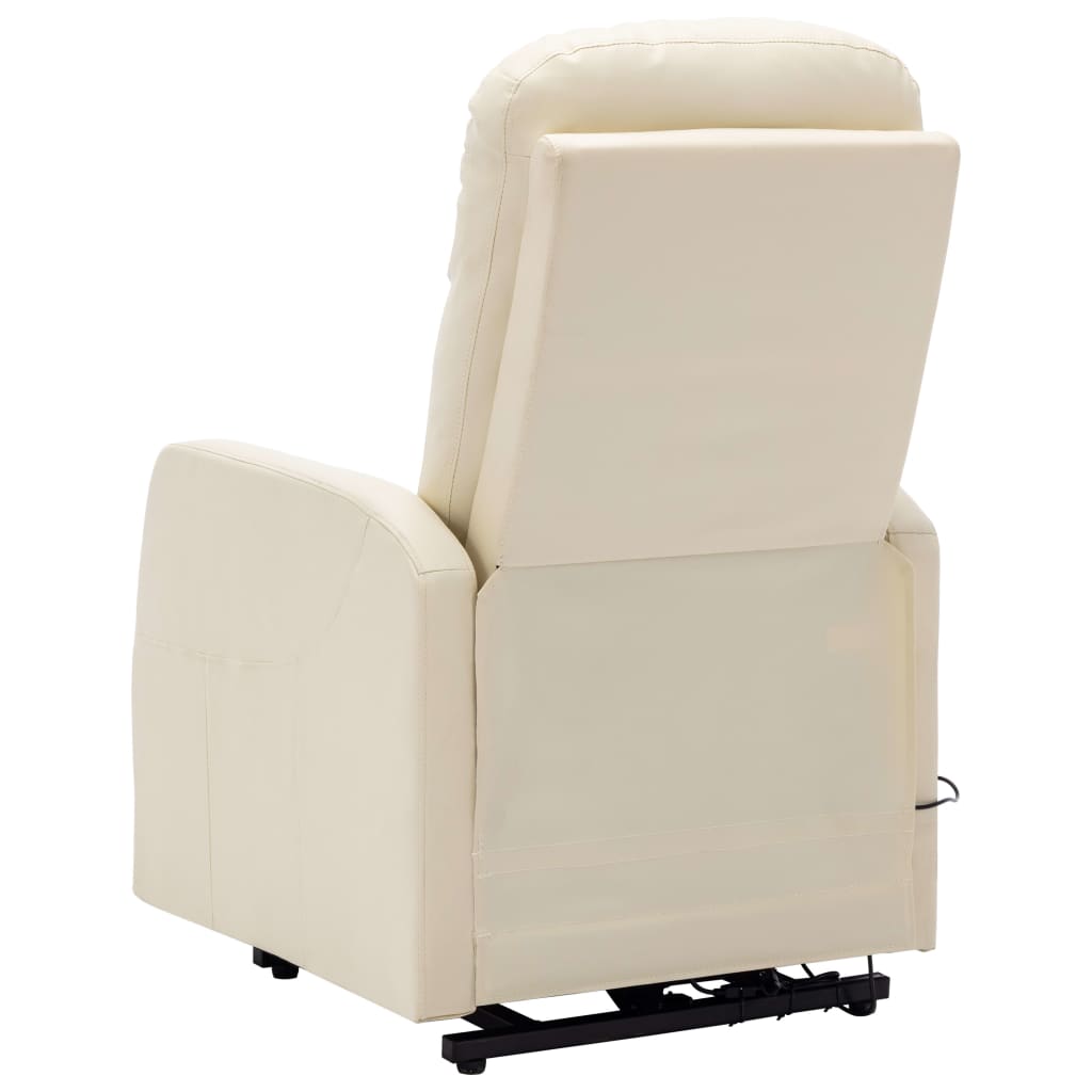 vidaXL Stand-up Recliner Cream White Faux Leather