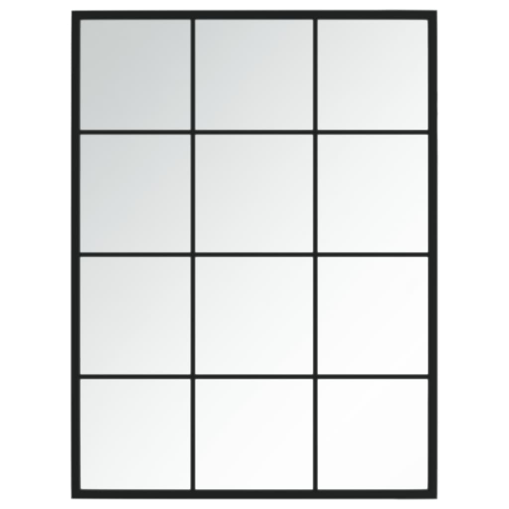 vidaXL Wall Mirror Black 31.5"x23.6" Metal
