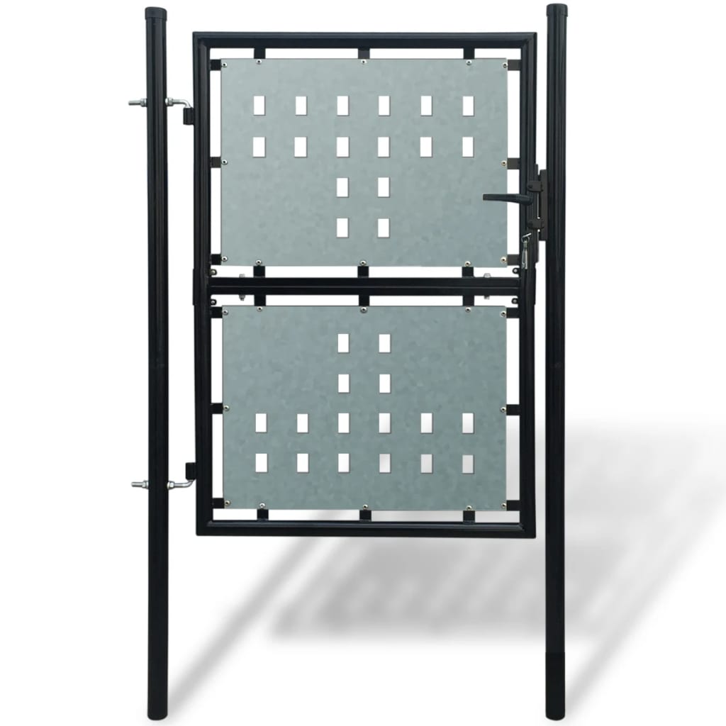 vidaXL Black Single Door Fence Gate 39.4"x78.7"