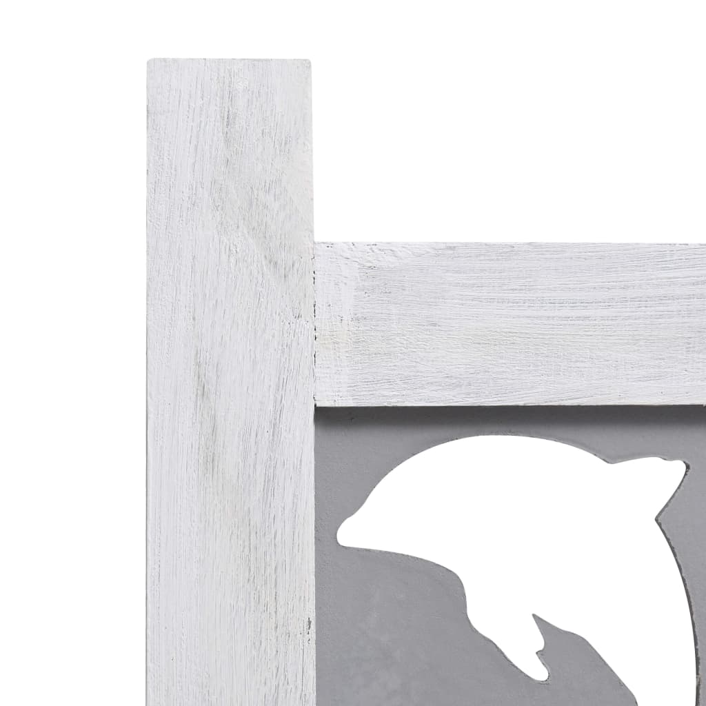 vidaXL 3-Panel Room Divider Gray 41.3"x65" Solid Wood