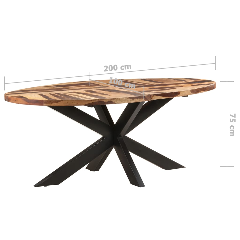 vidaXL Dining Table Oval 78.7"x39.4"x29.5" Acacia Wood with Sheesham Finish
