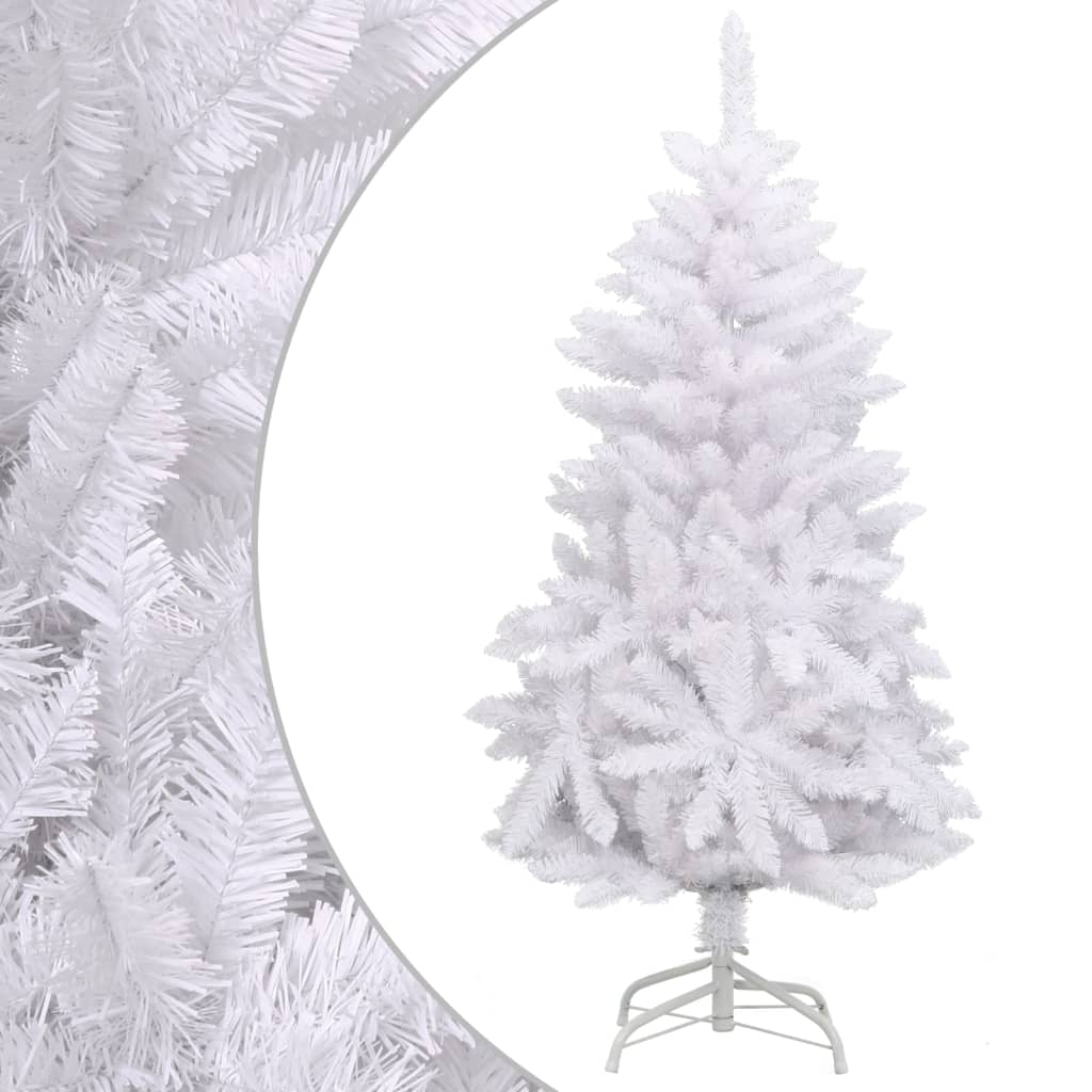 vidaXL Artificial Hinged Christmas Tree with Stand White 59.1"